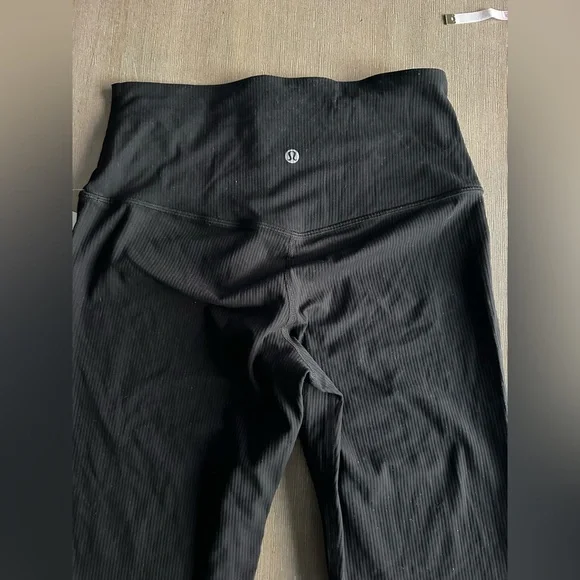 Lululemon Athletica Black Ribbed Mini-Flare Pants 8 - Picture 6 of 6